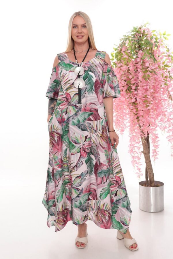 Floral Cold-Shoulder Maxi Dress - Wholesale Floral Cold-Shoulder Maxi Dress - Wholesale