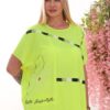 Premium Neon Green Blouse with Decorative Stripe Detail Premium Neon Green Blouse with Decorative Stripe Detail
