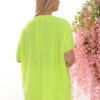 Premium Neon Green Blouse with Decorative Stripe Detail Premium Neon Green Blouse with Decorative Stripe Detail