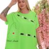 Premium Neon Green Blouse with Decorative Stripe Detail Premium Neon Green Blouse with Decorative Stripe Detail