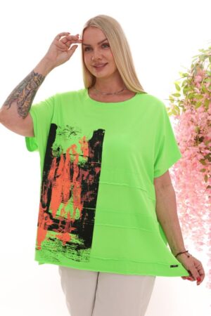 Premium Graphic Blouse with Vibrant Abstract Print