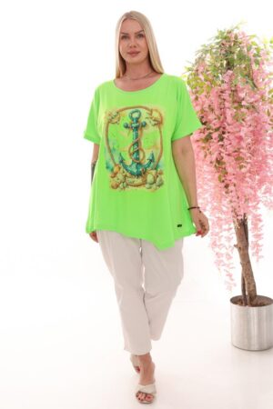 Premium Neon Yellow Graphic Blouse - Wholesale Fashion Top