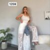 TATU1259 Rhinestone Embellished Lace Pants Set TATU1259 Rhinestone Embellished Lace Pants Set