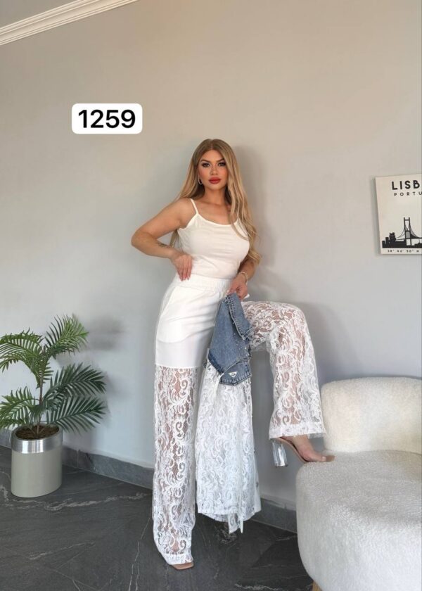TATU1259 Rhinestone Embellished Lace Pants Set TATU1259 Rhinestone Embellished Lace Pants Set