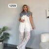 TATU1259 Rhinestone Embellished Lace Pants Set TATU1259 Rhinestone Embellished Lace Pants Set