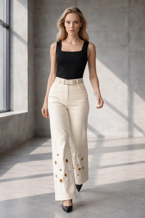 Premium Eyelet Detail Trousers - Wholesale