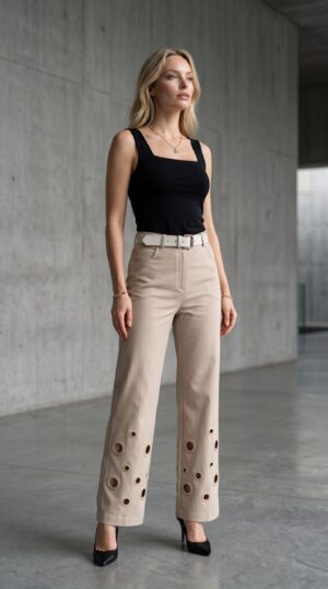 Premium Eyelet Detail Trousers - Wholesale Premium Eyelet Detail Trousers - Wholesale