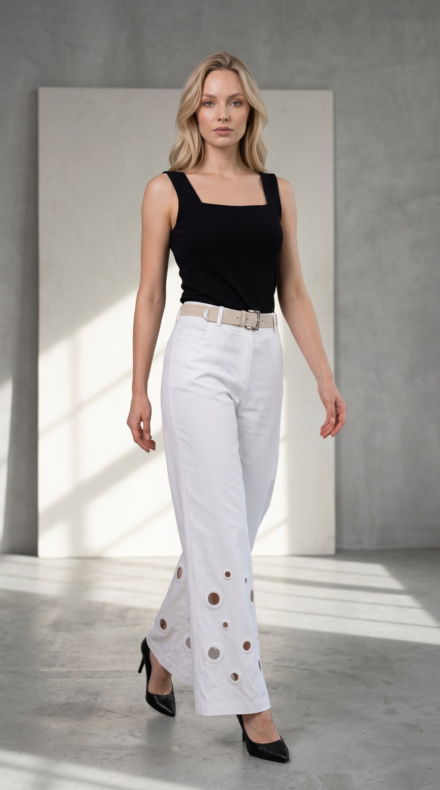 Premium Eyelet Detail Trousers - Wholesale
