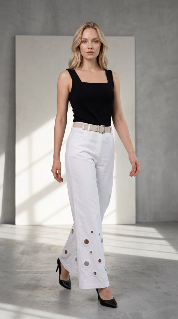 Premium Eyelet Detail Trousers - Wholesale