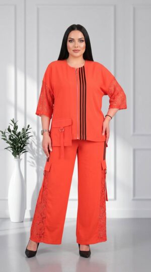 Red Lace Cargo Two-Piece Set - Premium Wholesale Red Lace Cargo Two-Piece Set - Premium Wholesale