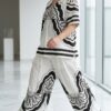 Monochrome Butterfly Print Two-Piece Set Monochrome Butterfly Print Two-Piece Set