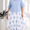 Premium Polka Dot Midi Dress - Black & White
