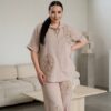 Black Floral Embroidered Two-Piece Set - Wholesale Button-Up Top & Jogger Pants Black Floral Embroidered Two-Piece Set - Wholesale Button-Up Top & Jogger Pants