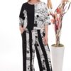 Modern Mixed Print Palazzo Pant Suit Modern Mixed Print Palazzo Pant Suit