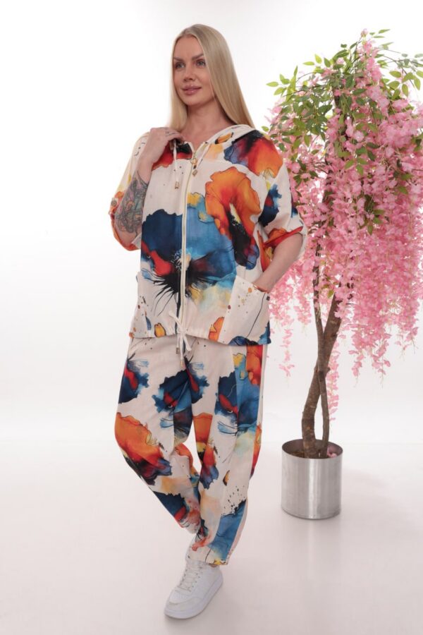 Modern Mixed Print Palazzo Pant Suit Modern Mixed Print Palazzo Pant Suit