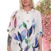 Watercolor Leaf Print Hooded Tunic Top & Bottom Set Watercolor Leaf Print Hooded Tunic Top & Bottom Set