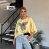 Premium Graphic Print T-Shirt with Distressed Denim Set