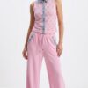 TATU1388 Patterned Knit Vest and Pants Set TATU1388 Patterned Knit Vest and Pants Set