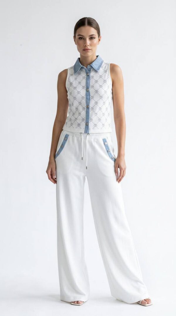 TATU1388 Patterned Knit Vest and Pants Set TATU1388 Patterned Knit Vest and Pants Set