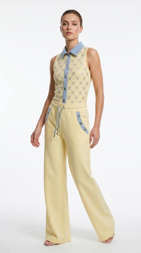 TATU1388 Patterned Knit Vest and Pants Set TATU1388 Patterned Knit Vest and Pants Set