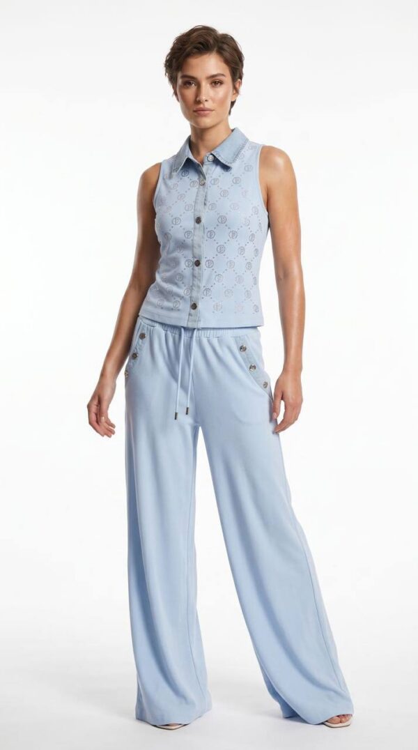 TATU1388 Patterned Knit Vest and Pants Set TATU1388 Patterned Knit Vest and Pants Set