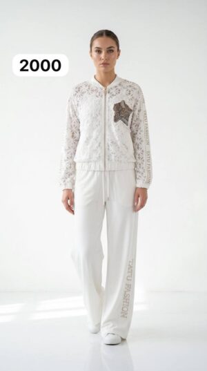 TATU2000 Premium Lace Top & White Pants Set