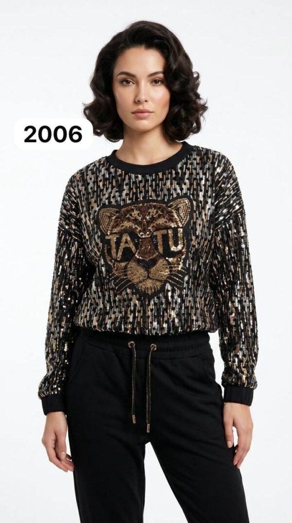 TATU2006 Sequin Crop Top - Premium Wholesale TATU2006 Sequin Crop Top - Premium Wholesale