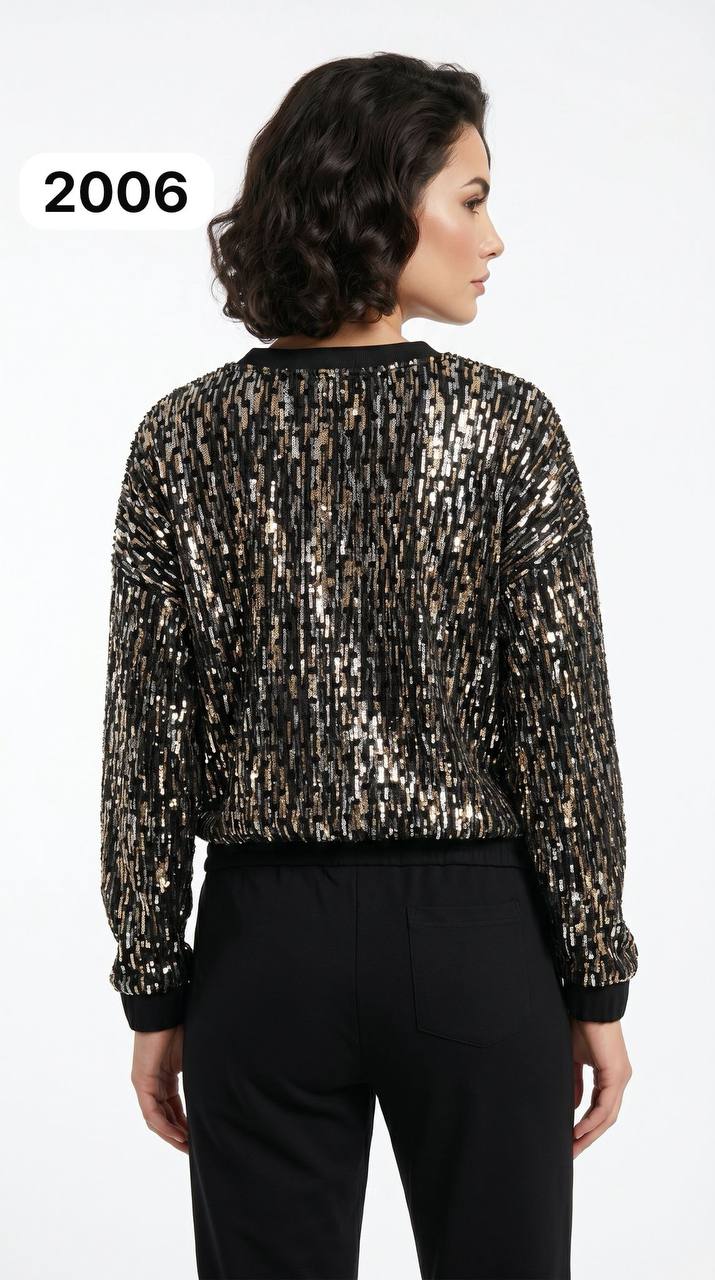 TATU2006 Sequin Crop Top - Premium Wholesale TATU2006 Sequin Crop Top - Premium Wholesale