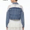 Denim Jacket with Lace Embellishments - TATU1220 Denim Jacket with Lace Embellishments - TATU1220