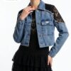 Denim Jacket with Lace Embellishments - TATU1220 Denim Jacket with Lace Embellishments - TATU1220