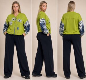 Navy Floral Bomber Jacket Tracksuit Set
