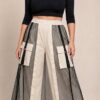 tg_4aaf73264fc6d544 Premium Color Block Maxi Skirt with Cargo Pockets