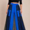 tg_4450203110d483b1 Premium Color Block Maxi Skirt with Cargo Pockets