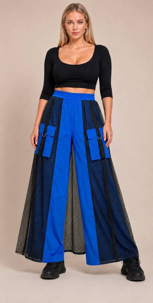 tg_4450203110d483b1 Premium Color Block Maxi Skirt with Cargo Pockets