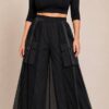 tg_1f4d18a0b54678f4 Premium Color Block Maxi Skirt with Cargo Pockets