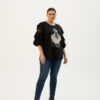 tg_16b4b077ad2b5775 Premium Black Ruffle Blouse with Graphic Print - Wholesale