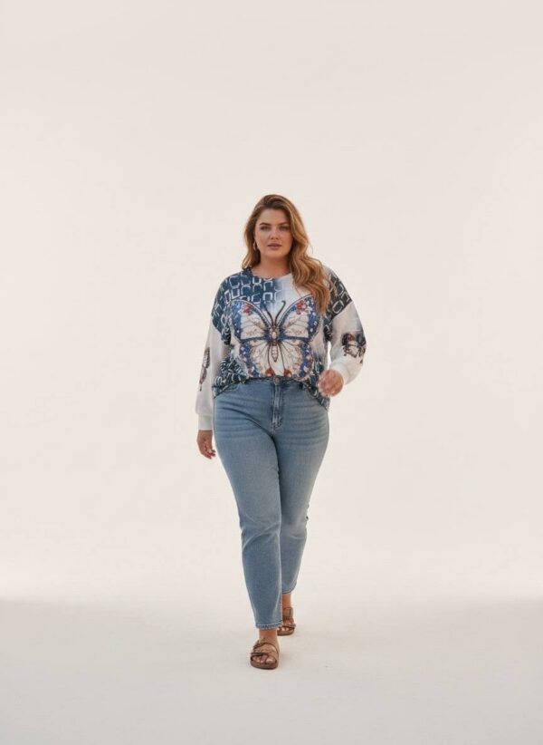 tg_a1976f7038d60404 Premium Butterfly Print Blouse - Sizes 44-48