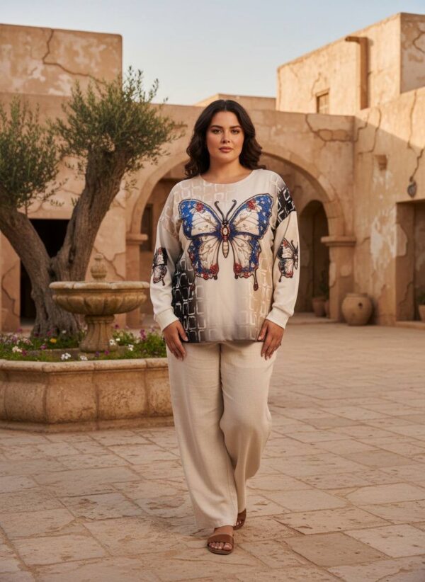 tg_41c9600bbc25b92b Premium Butterfly Print Blouse - Sizes 44-48