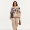 tg_d1e9545ebee6f628 Premium Butterfly Print Blouse - Sizes 44-48