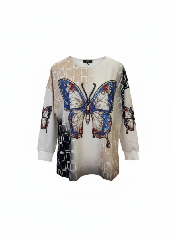 tg_9f658e3719cb596b Premium Butterfly Print Blouse - Sizes 44-48