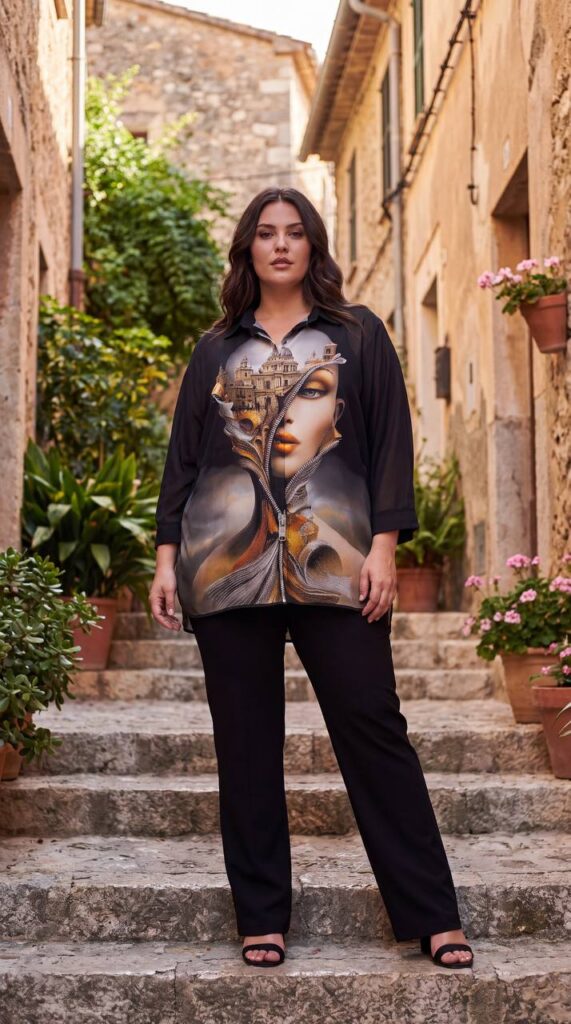 Premium Black Artistic Print Shirt - Wholesale