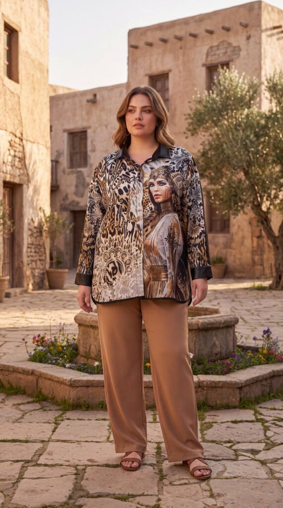 Premium Egyptian-Inspired Patterned Shirt