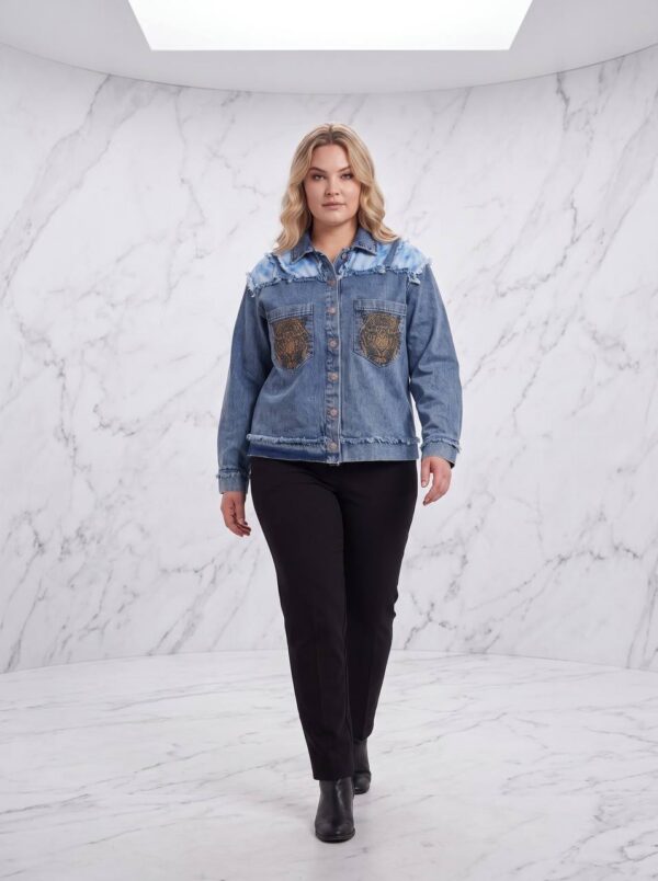 Premium Denim Jacket with Embroidered Pockets