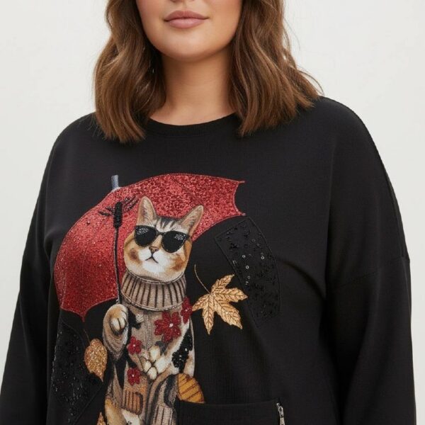 tg_16dfc65eae81175a Premium Cat Print Sweatshirt - Wholesale Blouse 44-48