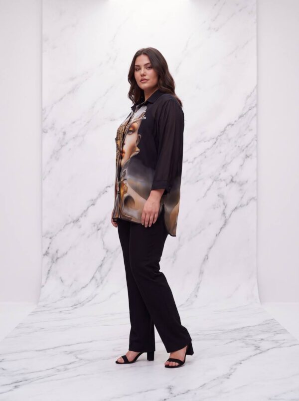 Premium Black Artistic Print Shirt - Wholesale