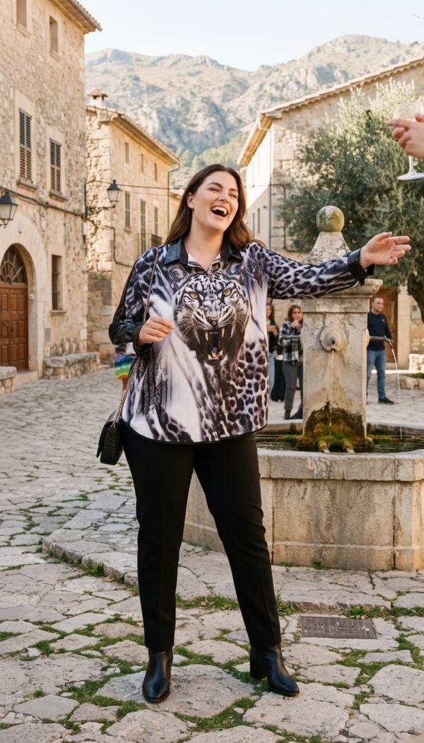 Premium Animal Print Silk Shirt