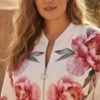 tg_622206e8cc0945e2 Floral Print Zip Jacket with Black Pants Set