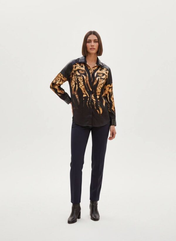 Premium Tiger Print Silk Shirt
