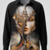 Premium Black Artistic Print Shirt - Wholesale