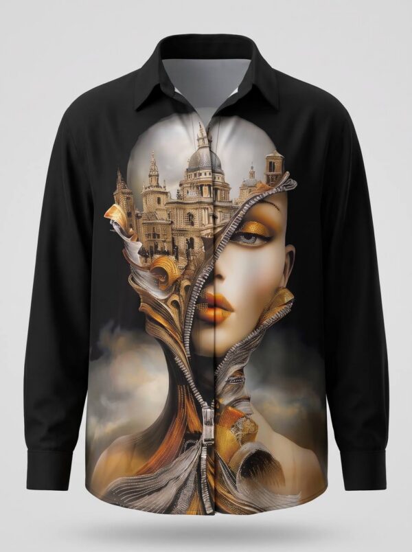 Premium Black Artistic Print Shirt - Wholesale